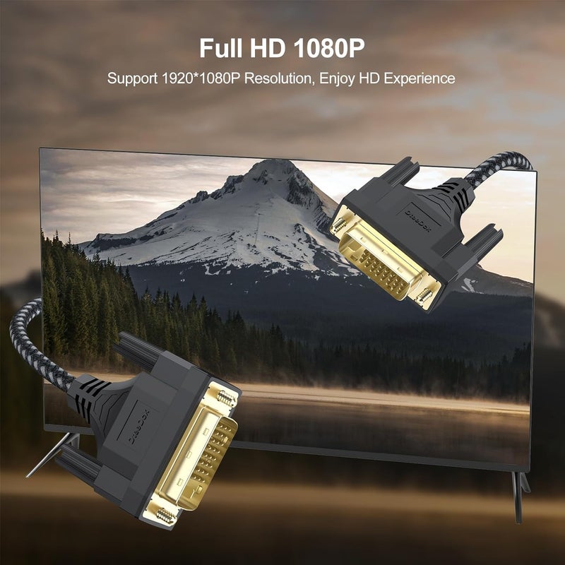 DteeDck DVI Cable 10ft, 24+1 Single Link Cord Male to Male for Computer PC Desktop Monitor Projector and More - Image 4